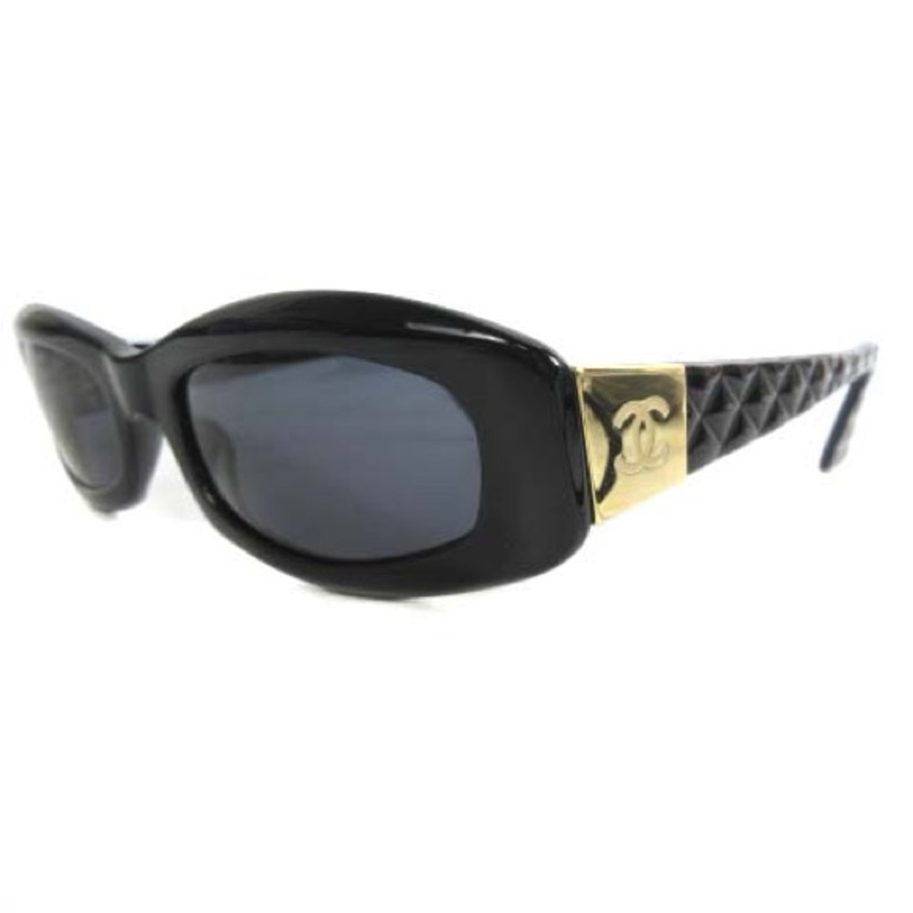 Like New💛CHANEL vintage  Black/ Dark blue Sunglasses with Gold Detail - Picture 5 of 11